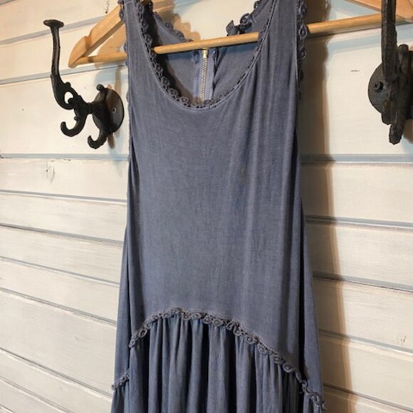 Blue Drop Waist Maxi Dress - Picture 3 of 4